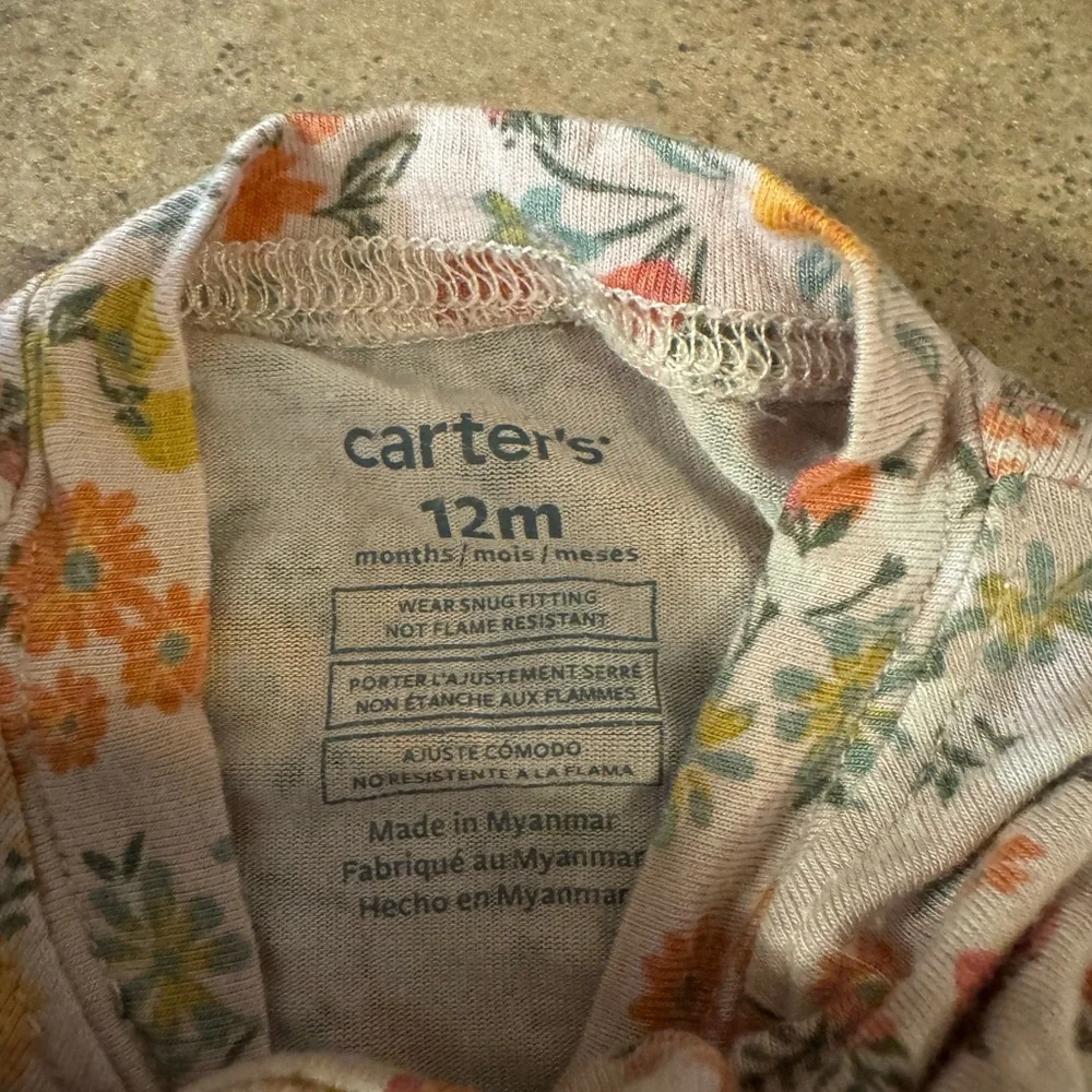 Carter's - 3 Pack Pink and Cream Kids Footies Pajamas, Size 12M